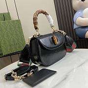 Gucci Bamboo 1947 Small Top Handle Bag Black Patent 21x15x7cm - 3