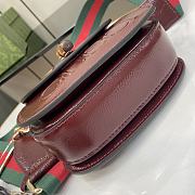 Gucci Bamboo 1947 Small Top Handle Bag Red Patent 17x12x7.5cm - 6