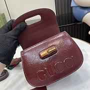 Gucci Bamboo 1947 Small Top Handle Bag Red Patent 17x12x7.5cm - 4