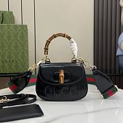 Gucci Bamboo 1947 Small Top Handle Bag Black Patent 17x12x7.5cm - 6