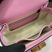 Gucci Bamboo 1947 Small Top Handle Bag Pink Patent 17x12x7.5cm - 5