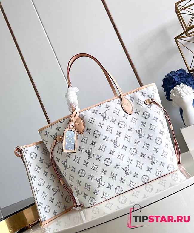 LV Neverfull MM Multicolor Beige M24905 Nautical 31x28x14cm - 1