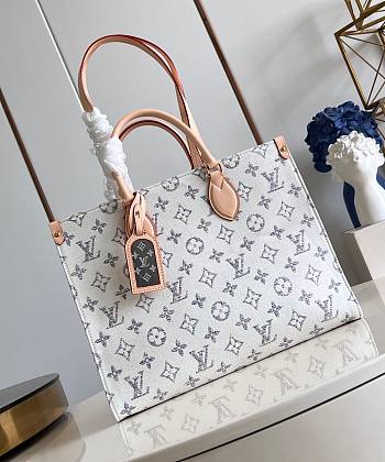 LV OnTheGo MM Multicolor Beige M24708 Nautical 35x27x14cm