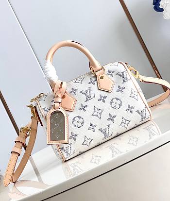 LV Speedy Bandoulière 20 Multicolor Beige M24709 Nautical 20.5x13.5x12cm 