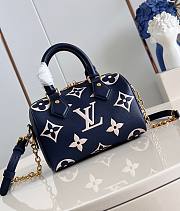 LV Speedy Bandoulière 20 Navy Blue M47048 Nautical 20.5x13.5x12cm - 1