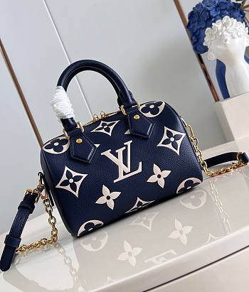 LV Speedy Bandoulière 20 Navy Blue M47048 Nautical 20.5x13.5x12cm