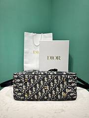 Dior Large D-Vibe Bowling Bag Blue Dior Oblique Jacquard 31x22.5x11.5cm - 3