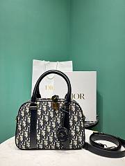 Dior Medium D-Vibe Bowling Bag Blue Dior Oblique Jacquard 25x16x9.5cm - 1