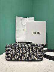 Dior Medium D-Vibe Bowling Bag Blue Dior Oblique Jacquard 25x16x9.5cm - 6