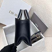 East-West Dior Book Tote With Strap Blue Dior Oblique Embroidery And Calfskin 27x14x11cm - 6