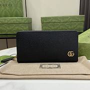 Gucci GG Marmont Leather Zip Around Wallet Black 19x10.5x2.5cm - 1