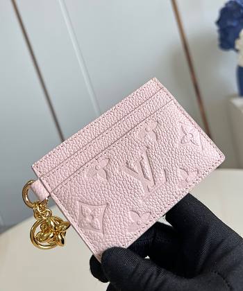 LV Charms Card Holder Opale Pink M83562 10.2x7.3x0.3cm