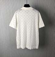 LV Monogram Pointelle Cotton Short-Sleeved Shirt White 1ABJ2V - 5