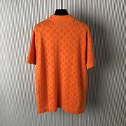 LV Monogram Pointelle Cotton Short-Sleeved Shirt Orange - 4