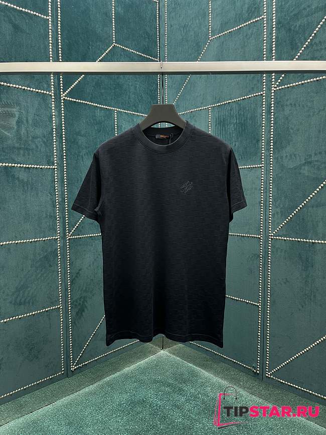 LV Damier Cotton Piqué T-Shirt Black 1AFRAJ - 1