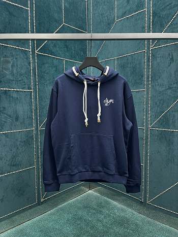 LV Cotton Jersey Hoodie Navy Blue 1AFR32