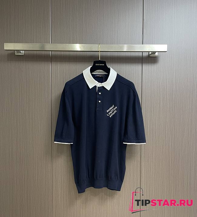 LV Polo Shirt Navy Blue 1AFQQJ - 1