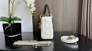 Mini Lady Dior Bag Two-Tone Sky White and Black Cannage Lambski 17x15x7cm - 5