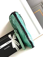 CC Shopping Bag Sequins & Black Metal Green & Black 39×30×2cm - 5