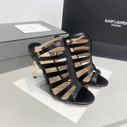 Tom Ford Stamped Crocodile Leather Carine Sandal Black 10.5cm - 1