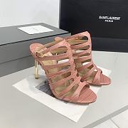 Tom Ford Stamped Crocodile Leather Carine Sandal Pink 10.5cm - 1