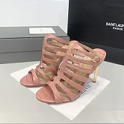 Tom Ford Stamped Crocodile Leather Carine Sandal Pink 10.5cm - 5