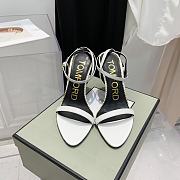 Tom Ford Shiny Leather Padlock Pointy Naked Sandal White 10.5cm - 3