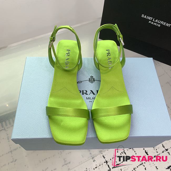 Prada Satin Sandals Fern Green 3.5cm - 1