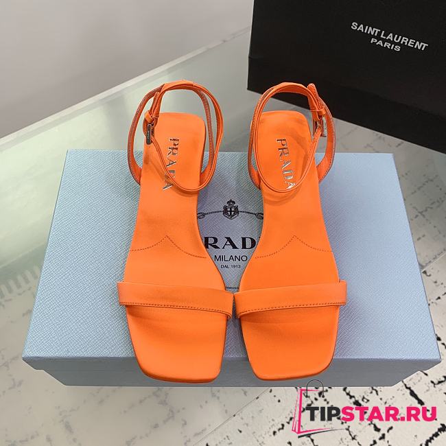 Prada Satin Sandals Fern Orange 3.5cm - 1