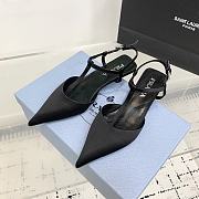 Prada Satin Slingback Pumps Black 3.5cm - 6