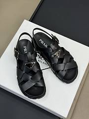 Prada Crisscross Rubber Sandals Black - 1