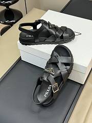 Prada Crisscross Rubber Sandals Black - 4