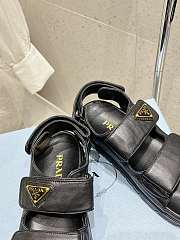 Prada Flat Nappa Leather Sandals Black  - 5