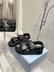 Prada Flat Nappa Leather Sandals Black  - 3