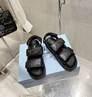 Prada Flat Nappa Leather Sandals Black  - 1