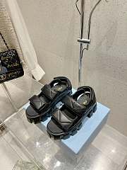 Prada Monolith Nappa Leather Sandals Black - 3