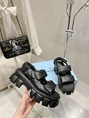 Prada Monolith Nappa Leather Sandals Black - 2