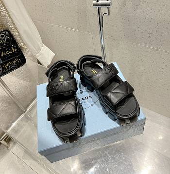 Prada Monolith Nappa Leather Sandals Black