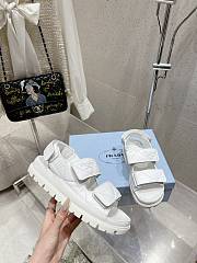 Prada Padded Nappa Leather Sandals White - 5