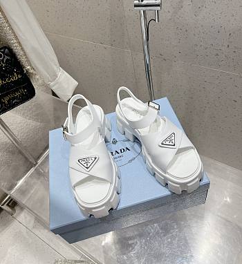 Prada Monolith Rubber Sandals White