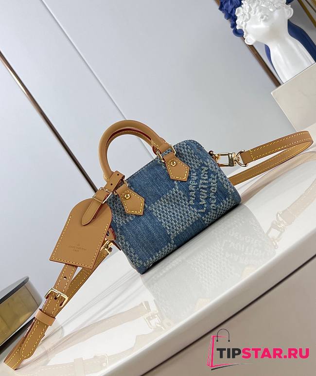 LV Speedy Bandoulière 18 Blue Damier Denim 3D N40682 18x12x10cm - 1