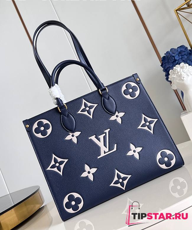 LV OnTheGo MM Navy Blue M47084 Nautical 35x27x14cm - 1