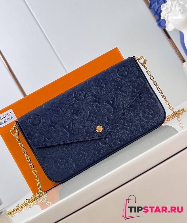 LV Félicie Pochette Navy Blue M83589 21x12x3cm - 1