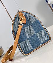 LV Speedy Bandoulière 25 Blue Damier Denim 3D N40700 25x15x15cm - 6