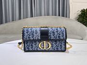 Dior 30 Montaigne East-West Bag with Chain Blue Denim Dior Oblique Jacquard 21x12x6cm - 6