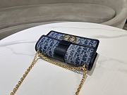 Dior 30 Montaigne East-West Bag with Chain Blue Denim Dior Oblique Jacquard 21x12x6cm - 4