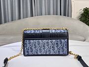 Dior 30 Montaigne East-West Bag with Chain Blue Denim Dior Oblique Jacquard 21x12x6cm - 3