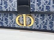 Dior 30 Montaigne East-West Bag with Chain Blue Denim Dior Oblique Jacquard 21x12x6cm - 2