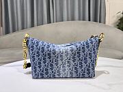 Dior Diorstar Hobo Bag with Chain Blue Denim Dior Oblique Jacquard 28.5x14.5x10cm - 5