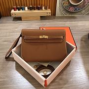 Hermes Kelly Depeches 25 Pouch Epsom Brown  - 1